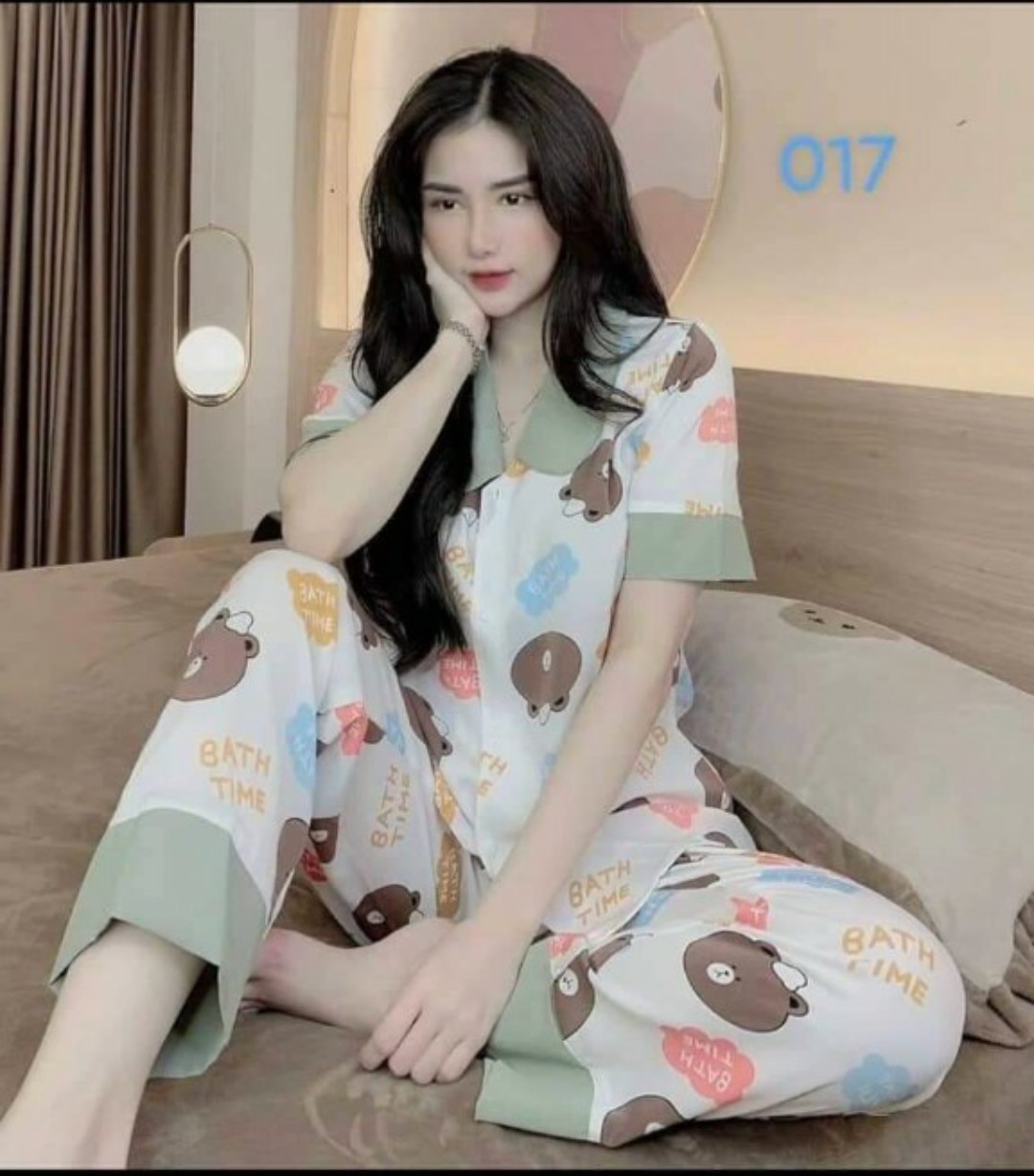 Bộ lụa Pijama lụa loại 1 chất mềm mịn, mát + Ảnh thật ,Bộ Lụa Mango Tay Ngắn