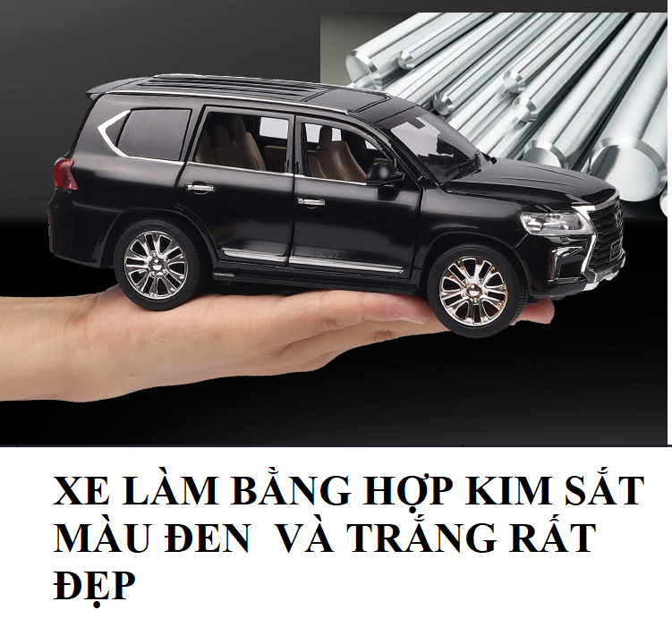 Xe ô tô đồ chơi trẻ em mô hình xe Lexus LX570 hãng XLG tỉ lệ 1:24 bằng kim loại xe chạy cót có đèn và âm thanh động cơ