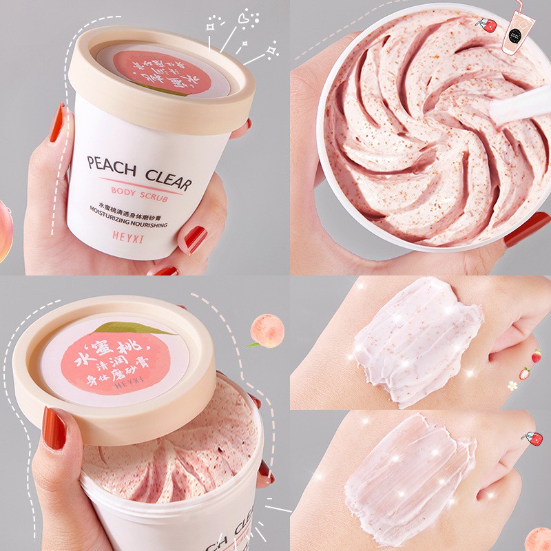 (HCM)Kem Tẩy Da Chết Body Đào HEYXI(Hũ Trắng 200ml)