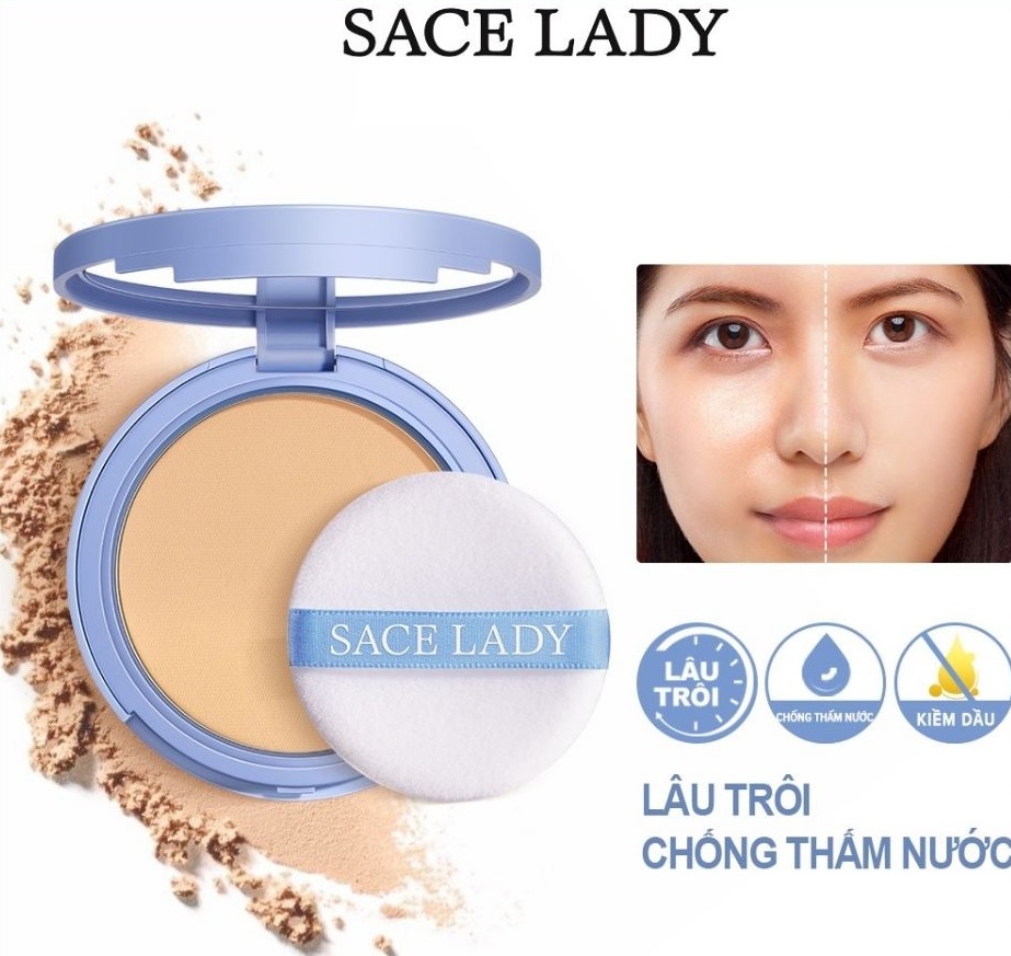 Phấn phủ kiềm dầu sace lady chống thấm nước 8g