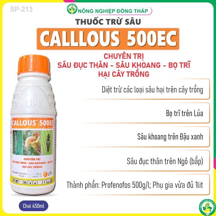 Thuốc Trừ Sâu CALLOUS 500EC – Chuyên Trị: Sâu Đục Thân, Sâu Khoang, Bọ Trĩ Hại Cây Trồng (Chai 450ml)