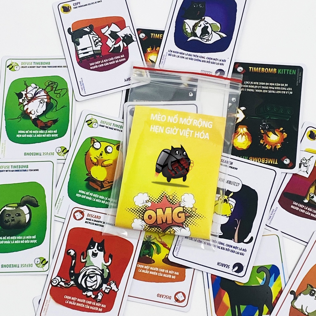 Combo Mèo Nổ - Full 6 Bản Mèo Nổ Mở Rộng (Tiếng Việt) - Exploding Kittens
