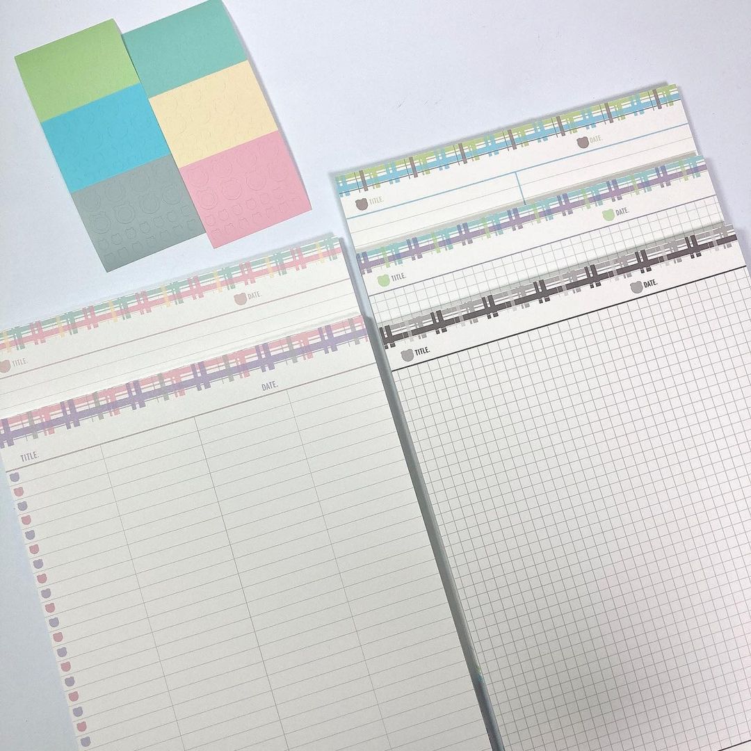 Giấy Note B5 Colorful Caro Plaid Nhà Cam