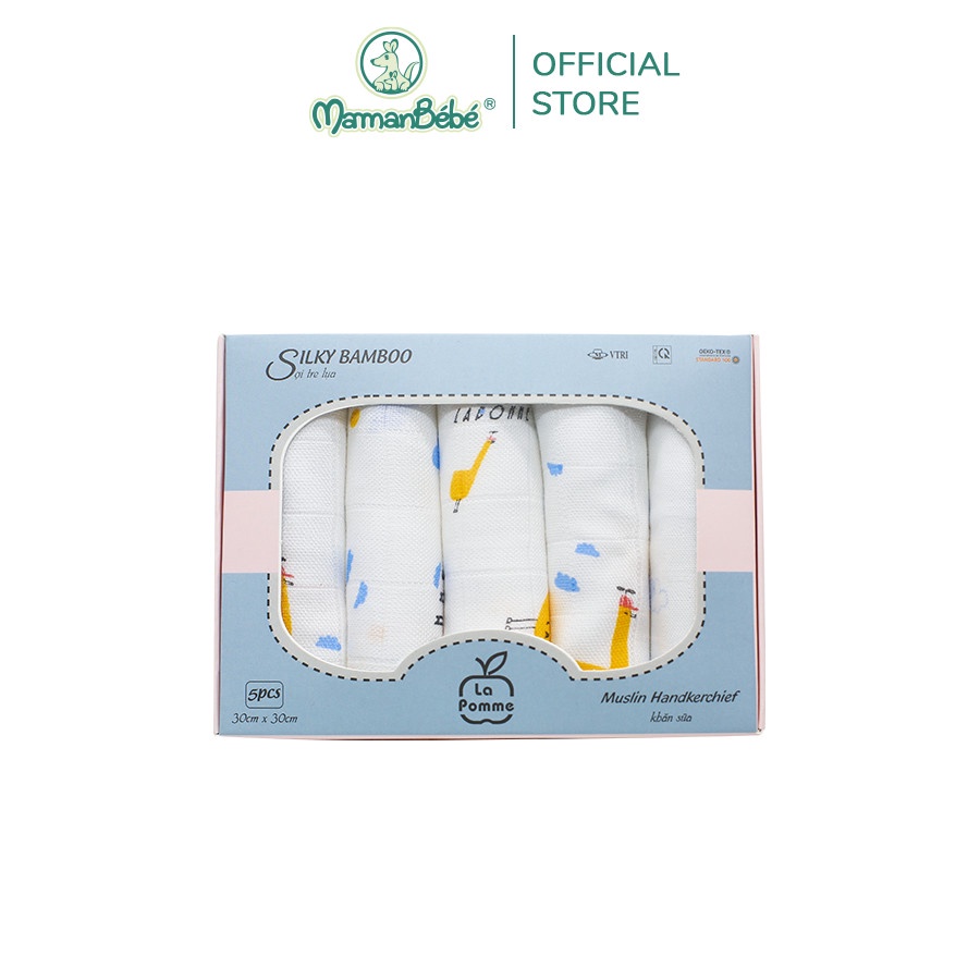K001 Set 5 Khăn sữa sợi tre lụa (30x30cm) La pomme