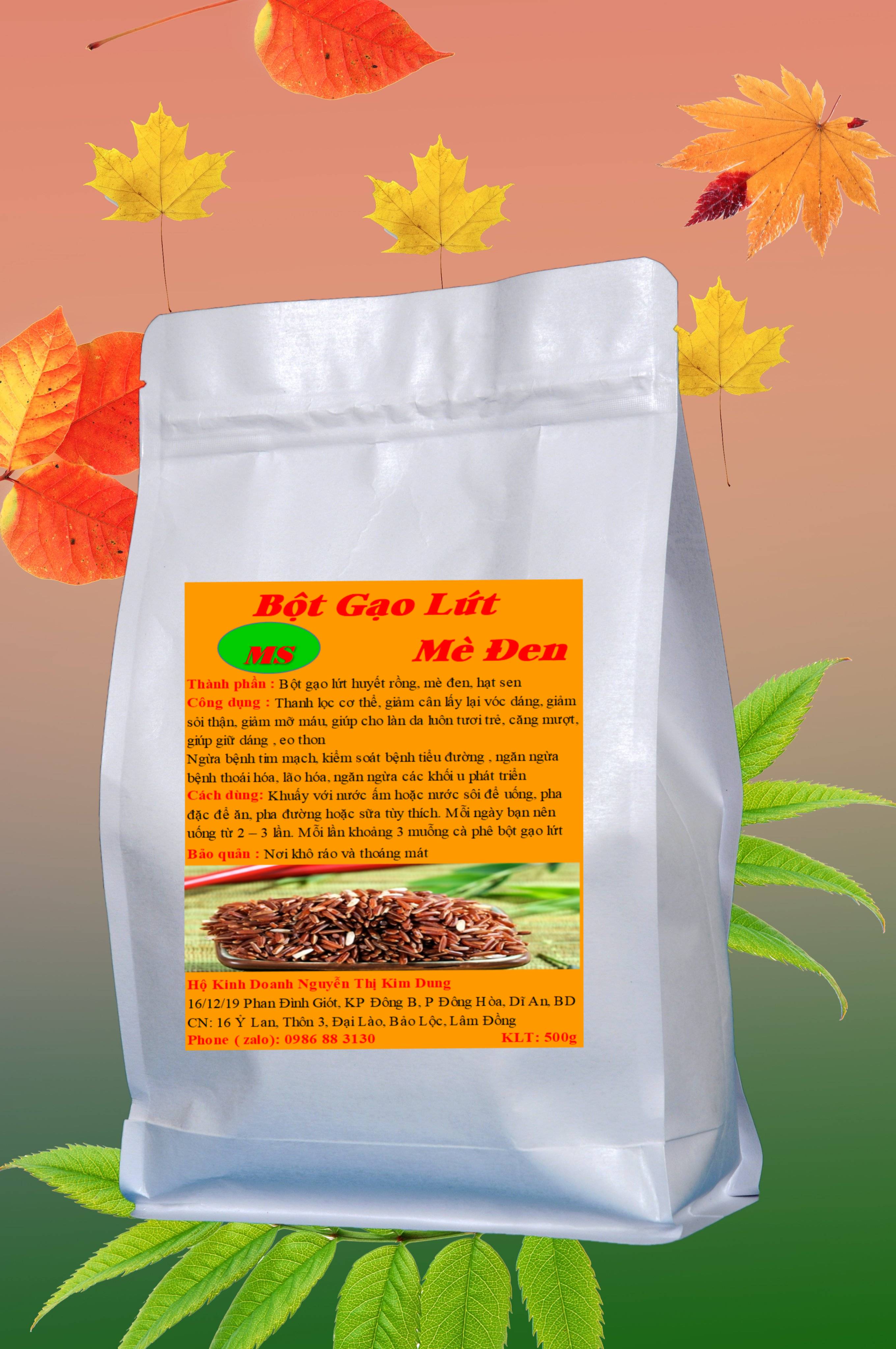 Bột gạo lứt mè đen - hạt sen  500g - ( MS) thơm ngon
