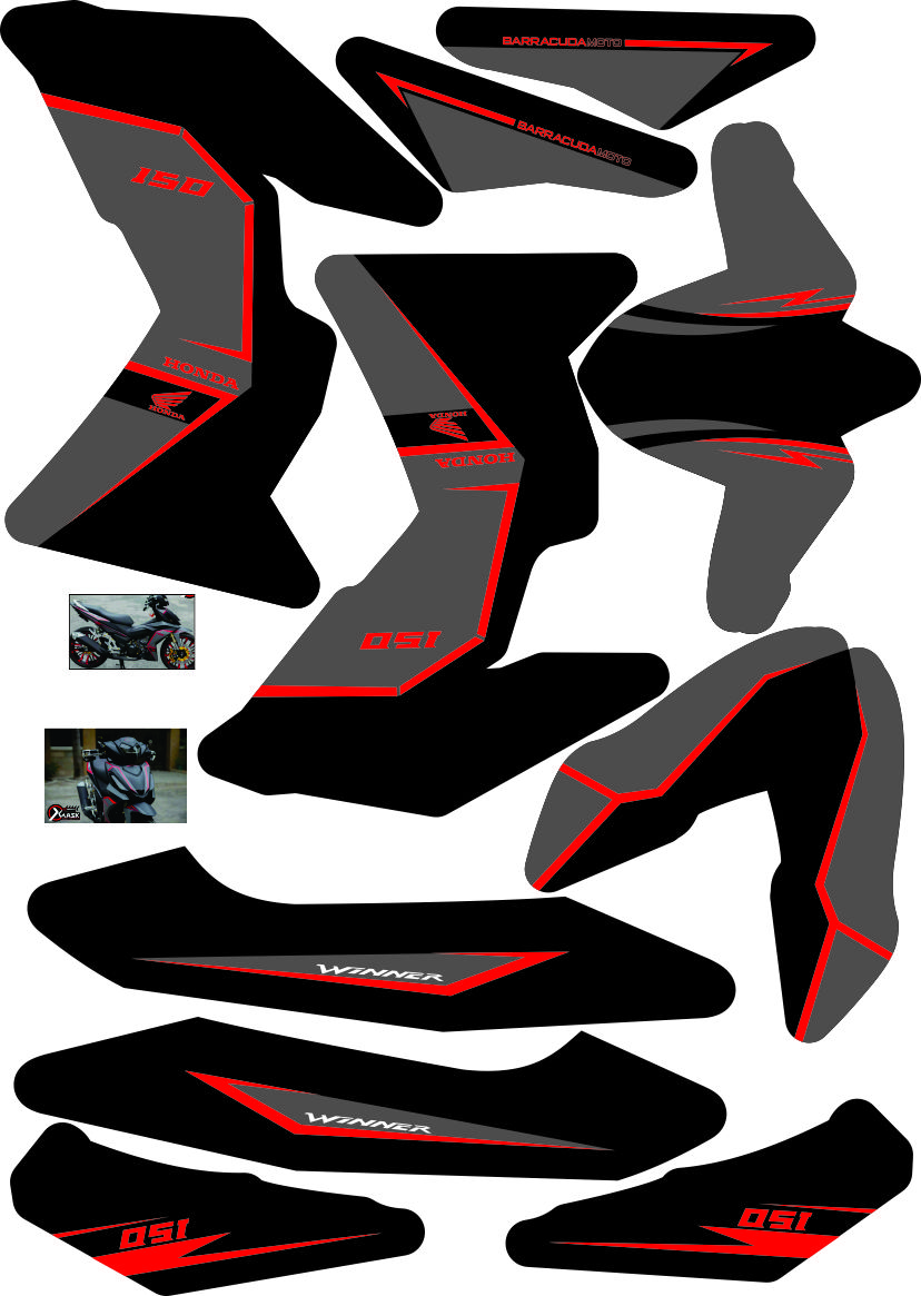 Tem Trùm Winner 150 Đen Chỉ Đỏ,Team Decal Winner 150