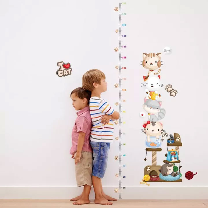 Decal dán tường đo chiều cao cho bé màu sắc đẹp AY9092 Sticker Tranh Dán Tường- Decal dán tường cho bé - Decal dán tường động vật