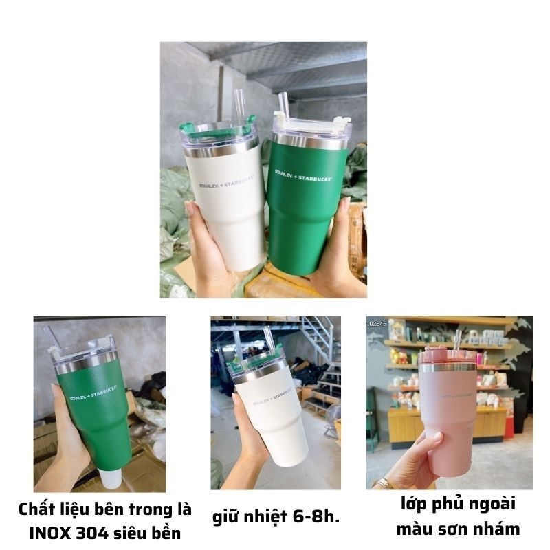 Ly S.tar.bucks inox cao cấp giữ nhiệt  600ml pha coffe SWEETHOME