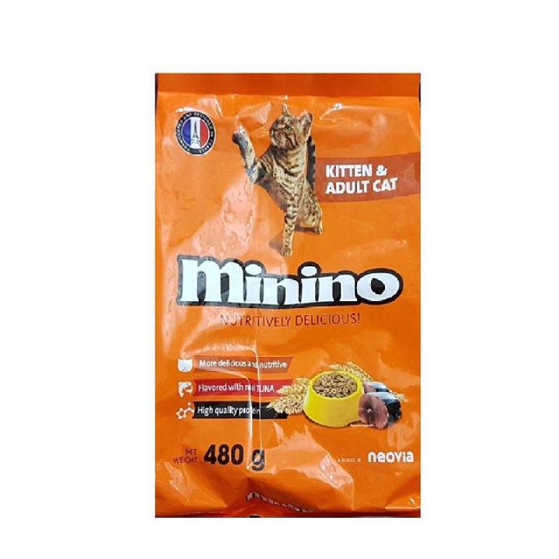 Thức ăn cho mèo MININO 480g Vị cá Ngừ Dành cho mèo mọi lứa tuổi - CutePets