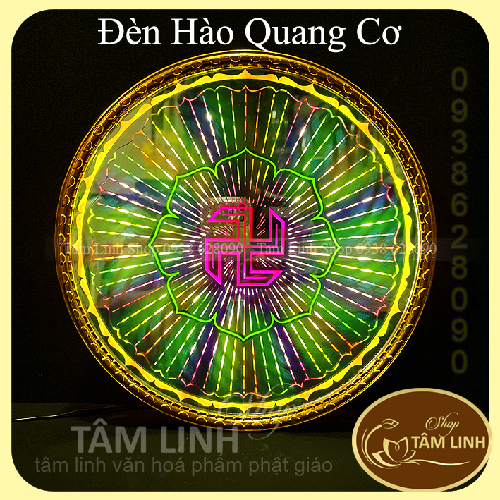 Đèn hào quang bàn thờ phật, hào quang tượng phật, sử dụng đèn led tiết kiệm điện.