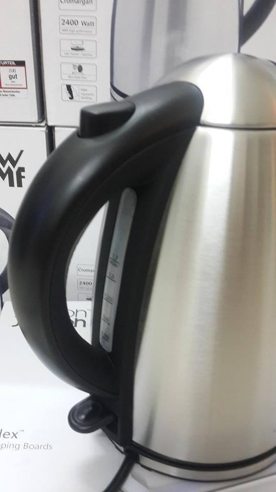 WMF Stelio kettle stainless steel, 1.7l, with filter, 2400W, wireless, illuminated water level indicator, lime water filter, cromargan matt [Energy Class A]