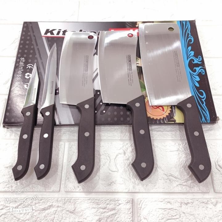 Bộ dao Thái Lan siêu bén gồm 5 món nhiều cỡ tiện lợi - Bộ dao nhà bếp chắc chắn made in Thailand