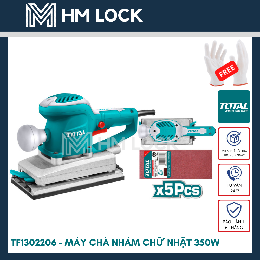 125mm máy chà nhám tròn 320w total - tf2031256 - bảo hành 6 tháng - hm lock