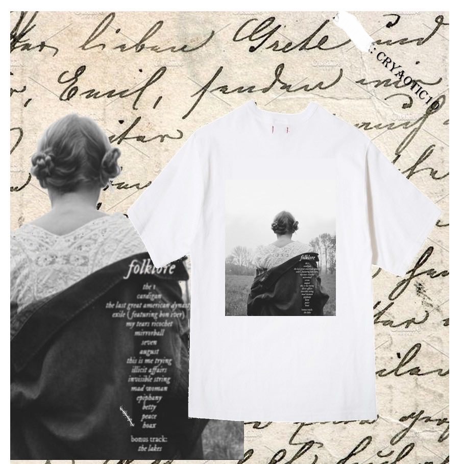 [Kèm hình thật] Áo tay lửng Taylor Swift Collection folklore unisex cryaotic10