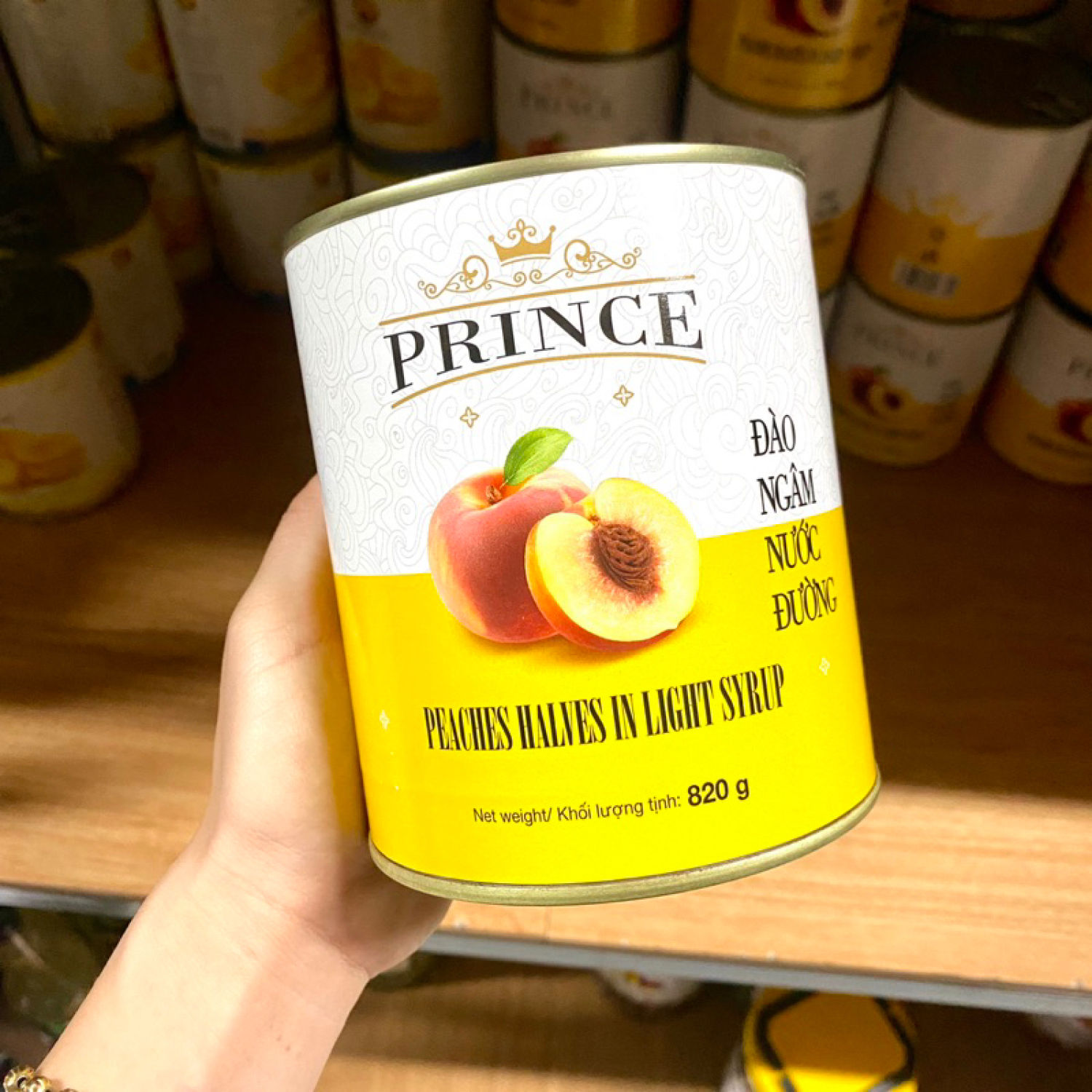 Đào Ngâm Prince Lon 820g