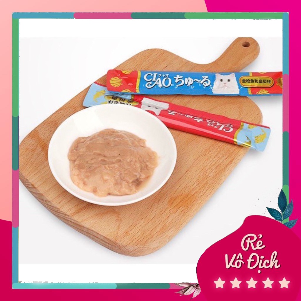 ( Combo 10 thanh mix vị ) Súp thưởng dạng kem cho mèo Ciao