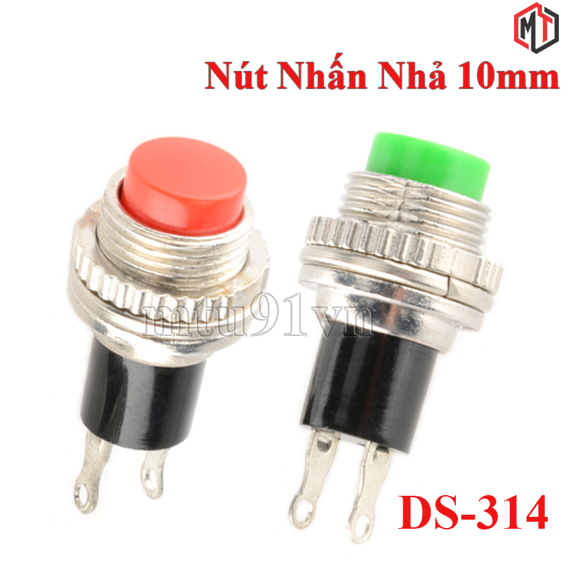(4 Cái ) - Nút Nhấn Nhả - Nút Reset 10mm DS-314