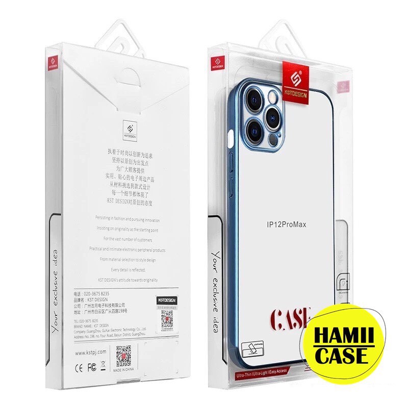 Ốp lưng KST viền vuông trong suốt chống ố vàng dành cho iphone 6/6plus/6s/6splus/7/7plus/8/8plus/x/xr/xs/11/12/13/pro/max