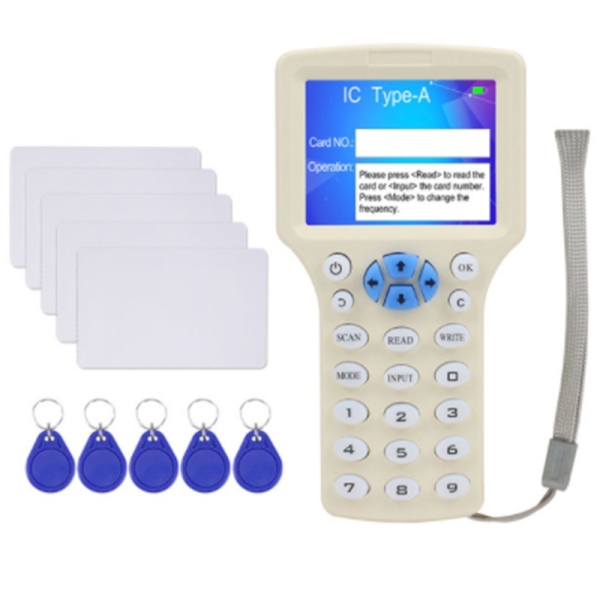10 Frequency NFC Smart Card Reader Writer RFID Copier Duplicator 125KHz 13.56MHz USB Fob Copy Encrypted Key Card UID