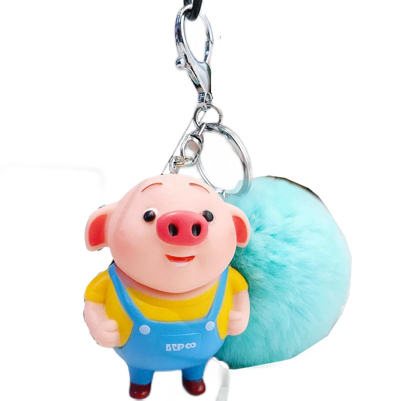 Keychains Blue Zhu Bajie cute with ultra fine soft cotton balls - MKB15