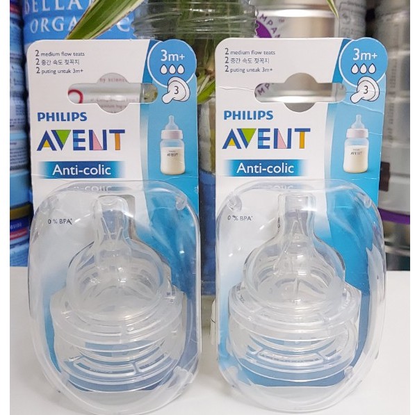 Núm ty Silicone Philips Avent Natural - 3 lỗ