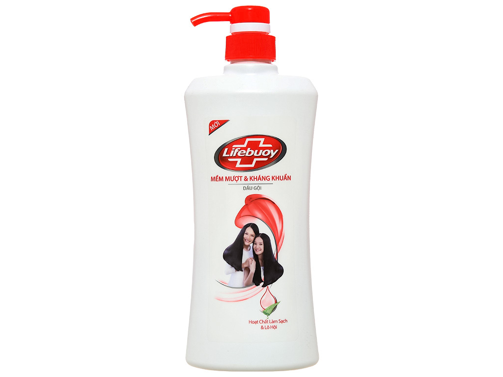 ( mẫu mới - kháng khuẩn - chai viền đỏ) Dầu gội Lifebuoy tóc mềm mượt 621ml