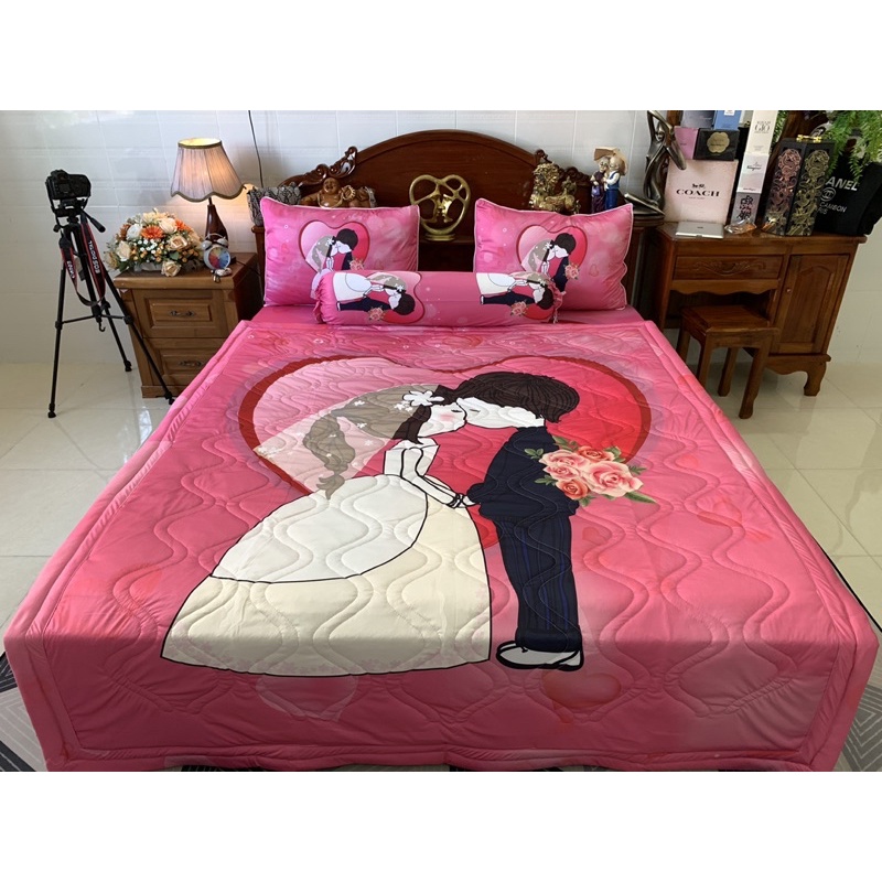 Bộ ga gối lạnh 5D Cao Cấp mùa cưới