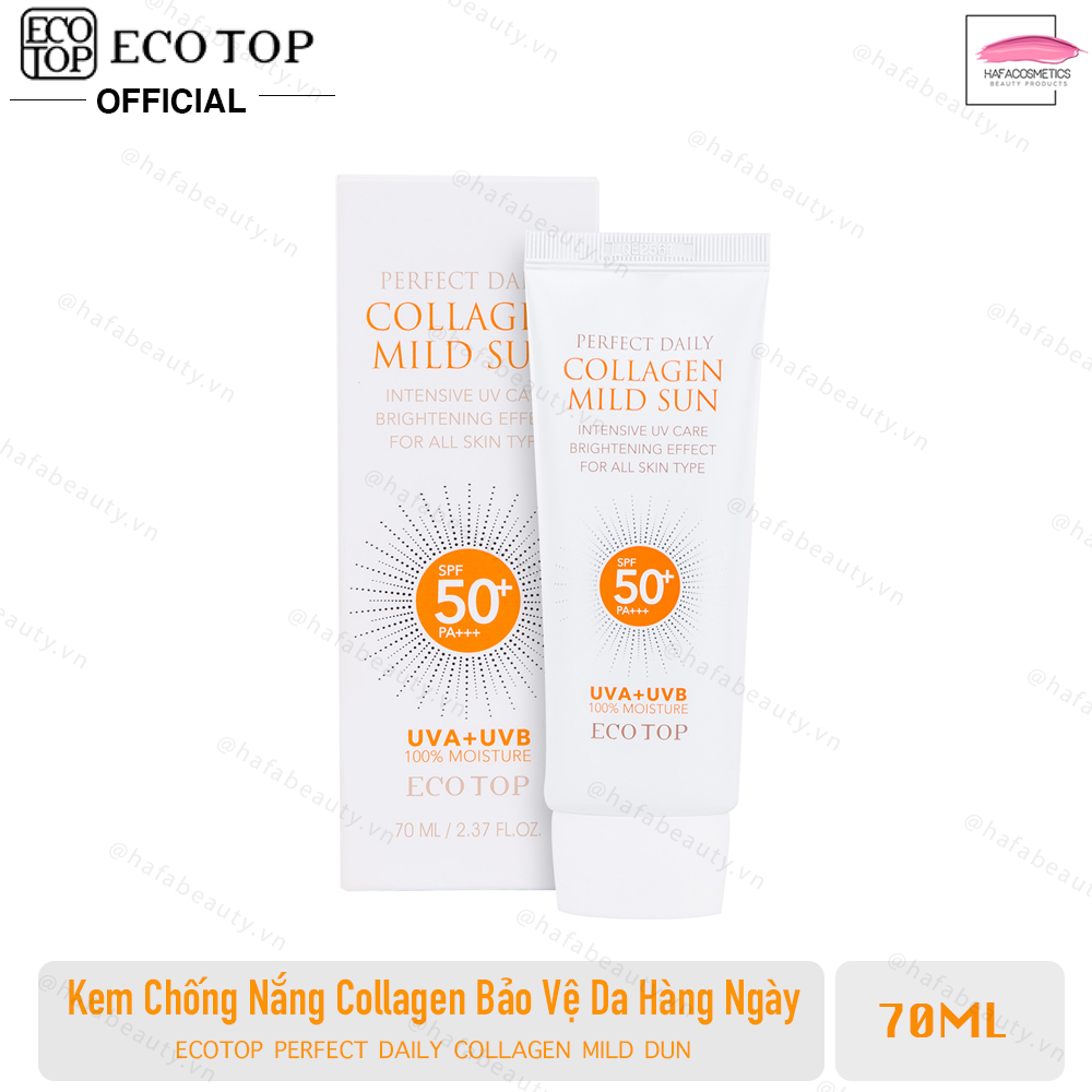 Kem Chống Nắng Dưỡng Da, Bảo Vệ Da Toàn Diện ECOTOP Perfect Daily Collagen Mild Sun SPF50+ PA+++ 70ml _ ECOTOP Chính Hãng