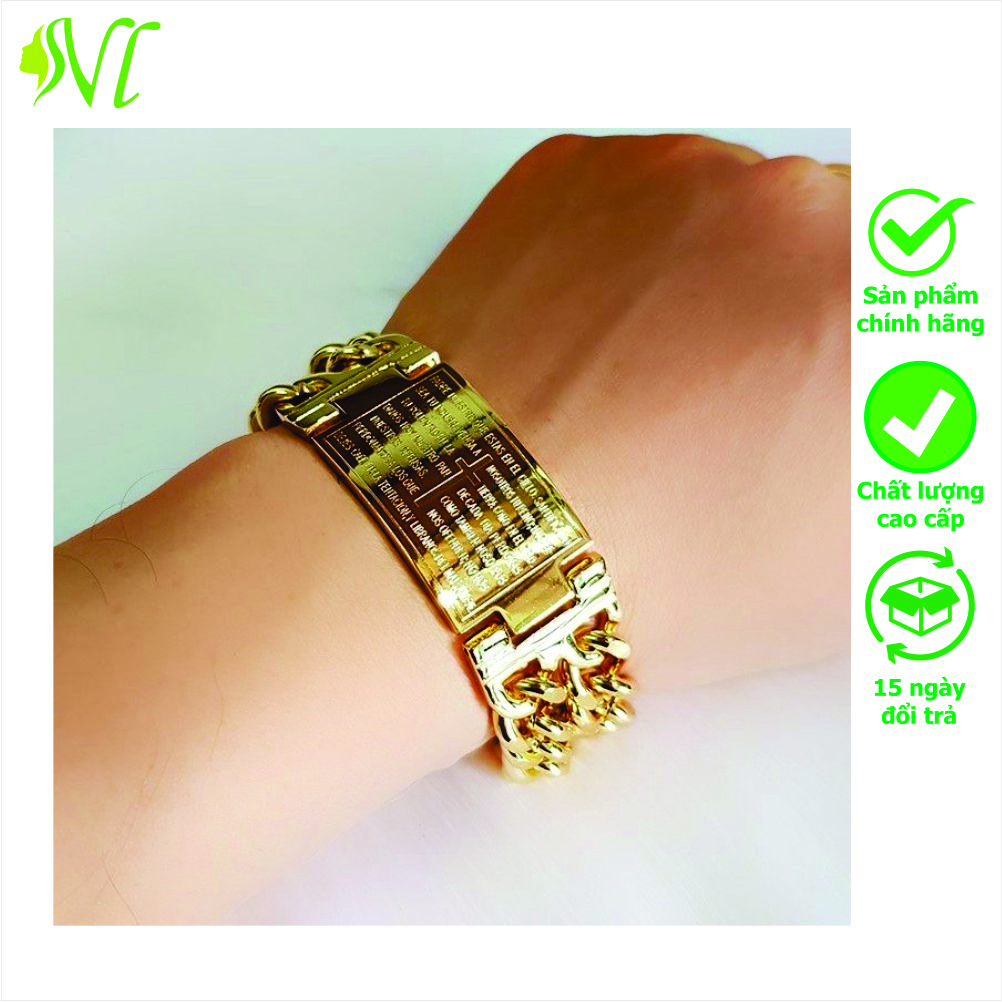 Lắc tay nam titan mạ vàng 18k ngầu to 23 ly không đen xài nước thỏai mái hình thật đẹp hơn