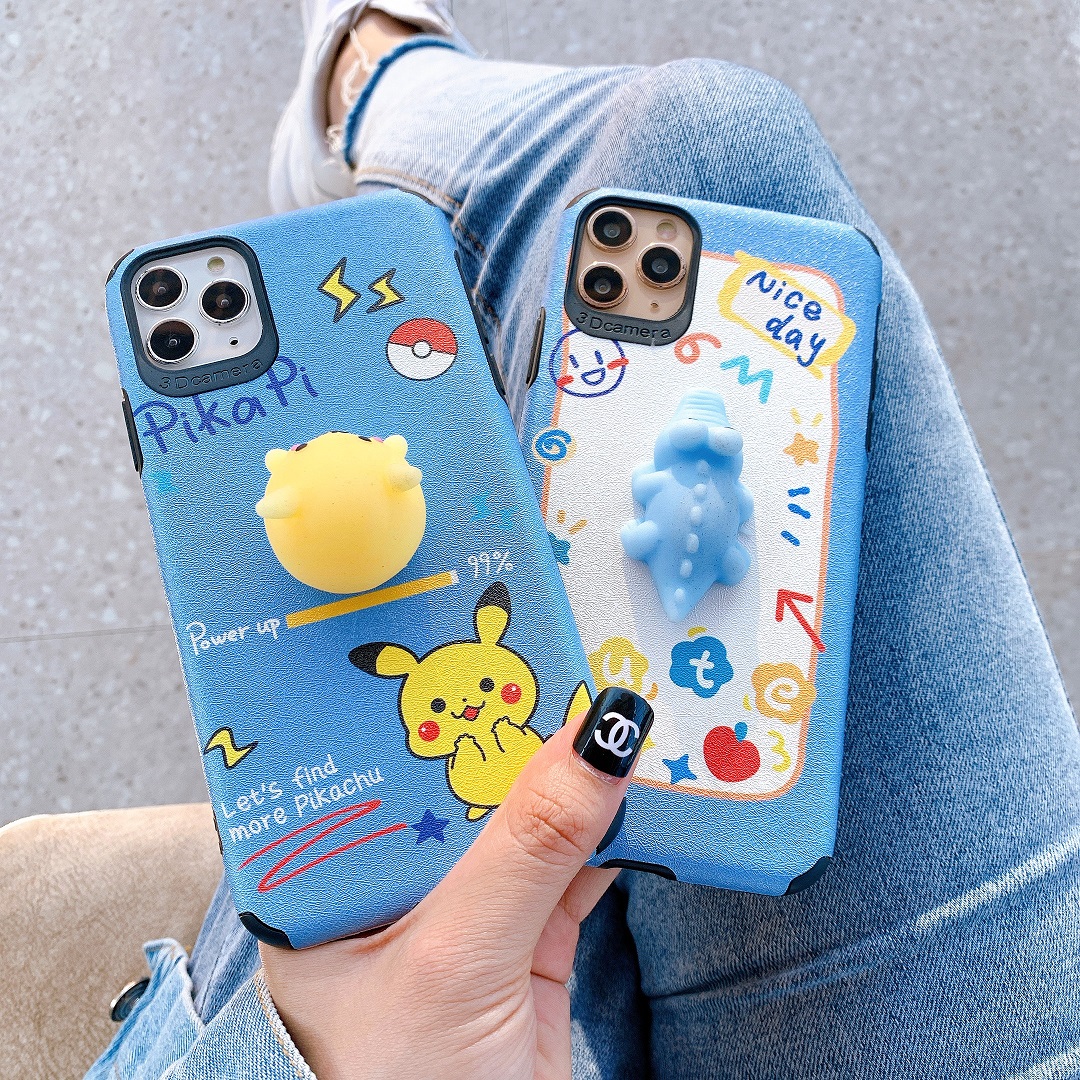 Ốp Lưng Da IMD Hình Nổi Pokemon