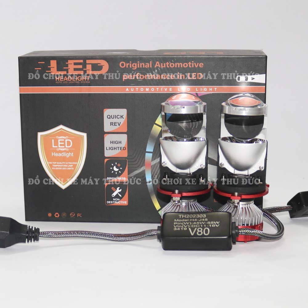 Bi Cầu LED V80 gắn xe máy ôtô