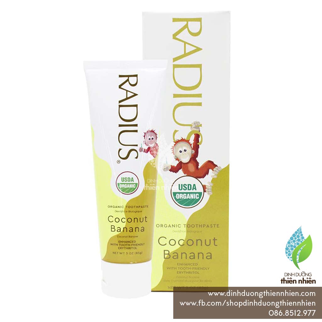 [HCM]Kem Đánh Răng Hữu Cơ Trẻ Em Radius Organic Toothpaste For Kids 85g