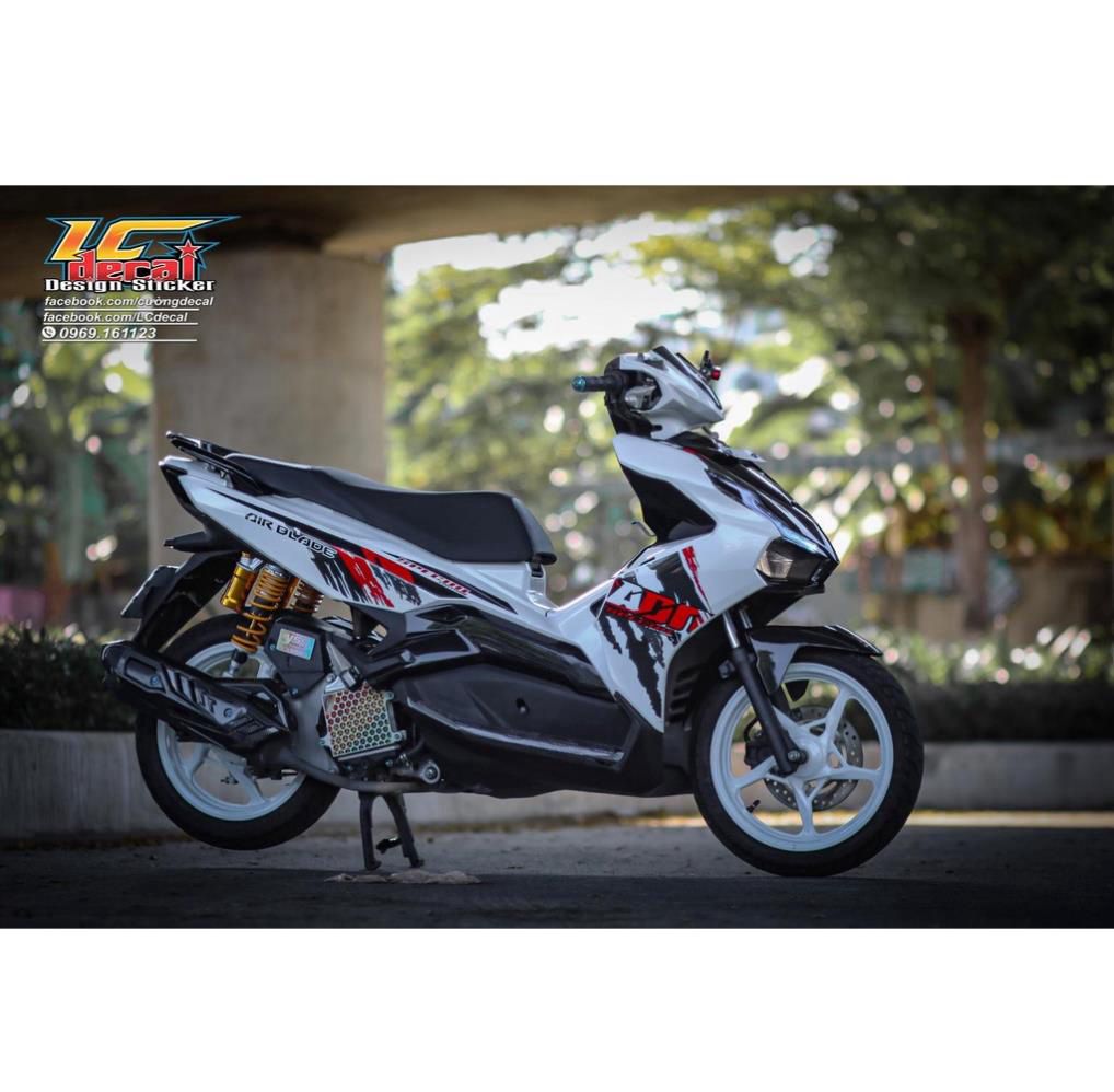 TEM RỜI mẫu ADN Special Edition đỏ đen dán Airblade AB trắng -