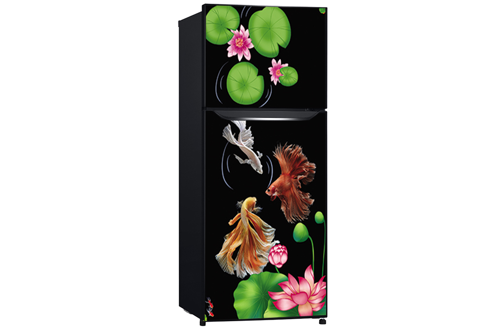 Decal cao cấp chống thấm dán tủ lạnh - koi hoa sen
