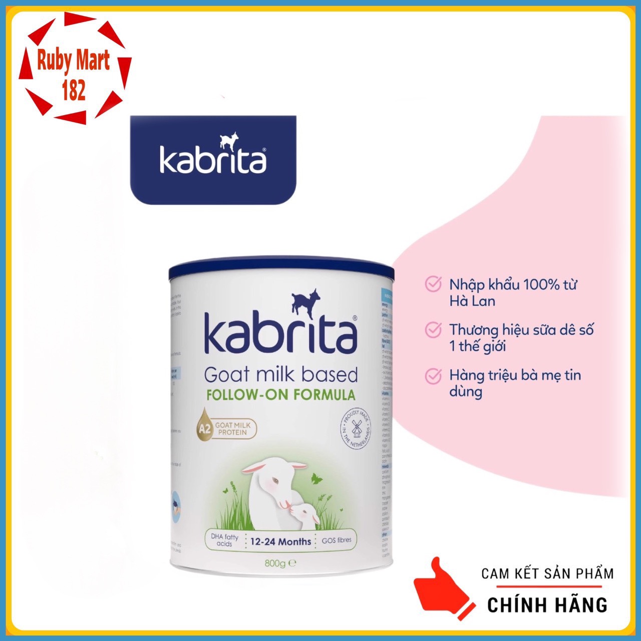 [Date 2.2025] Sữa dê Kabrita số 2 (12-24 tháng) - Lon 800g