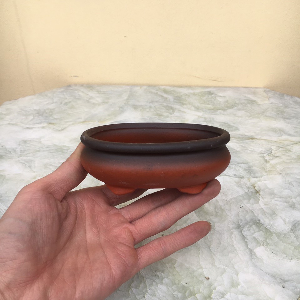 Chậu bonsai Ovan mini đất nung gốm Bát tràng 1 size BM-149