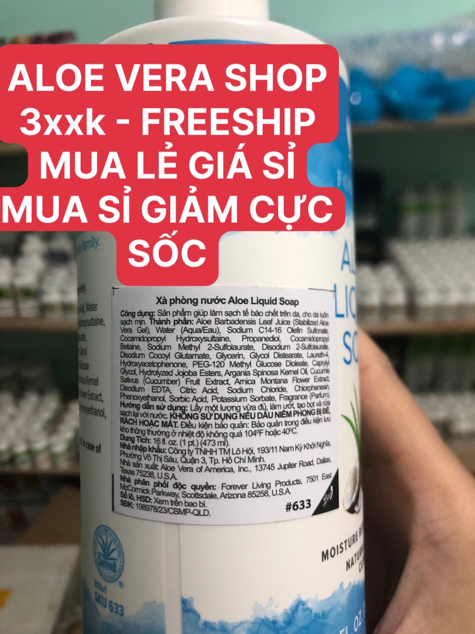 [RẺ VÔ ĐỊCH] Xà phòng nước Aloe Liquid Soap FOREVER 633FLP (473ml) ( SẢN PHẨM LÔ HỘI )