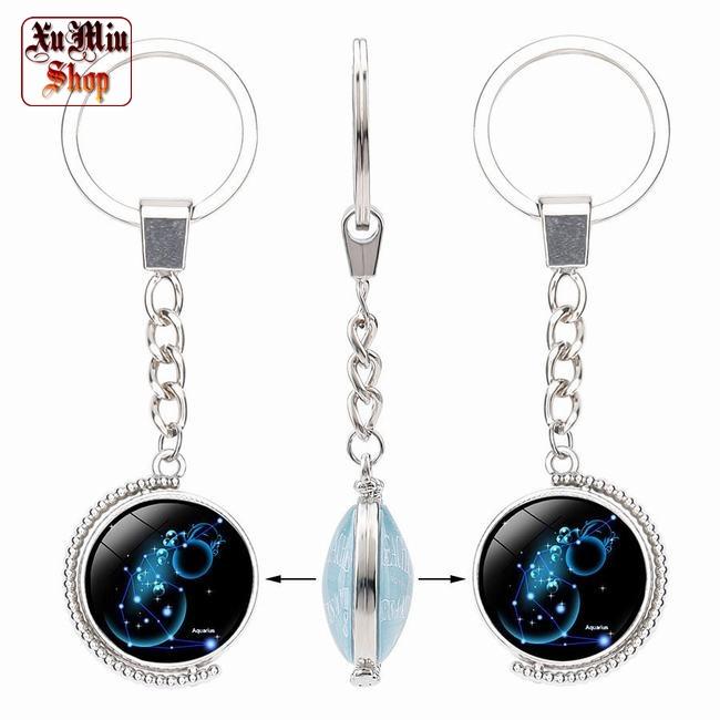 Móc khóa 2 mặt cung hoàng đạo XM05 - Bảo Bình