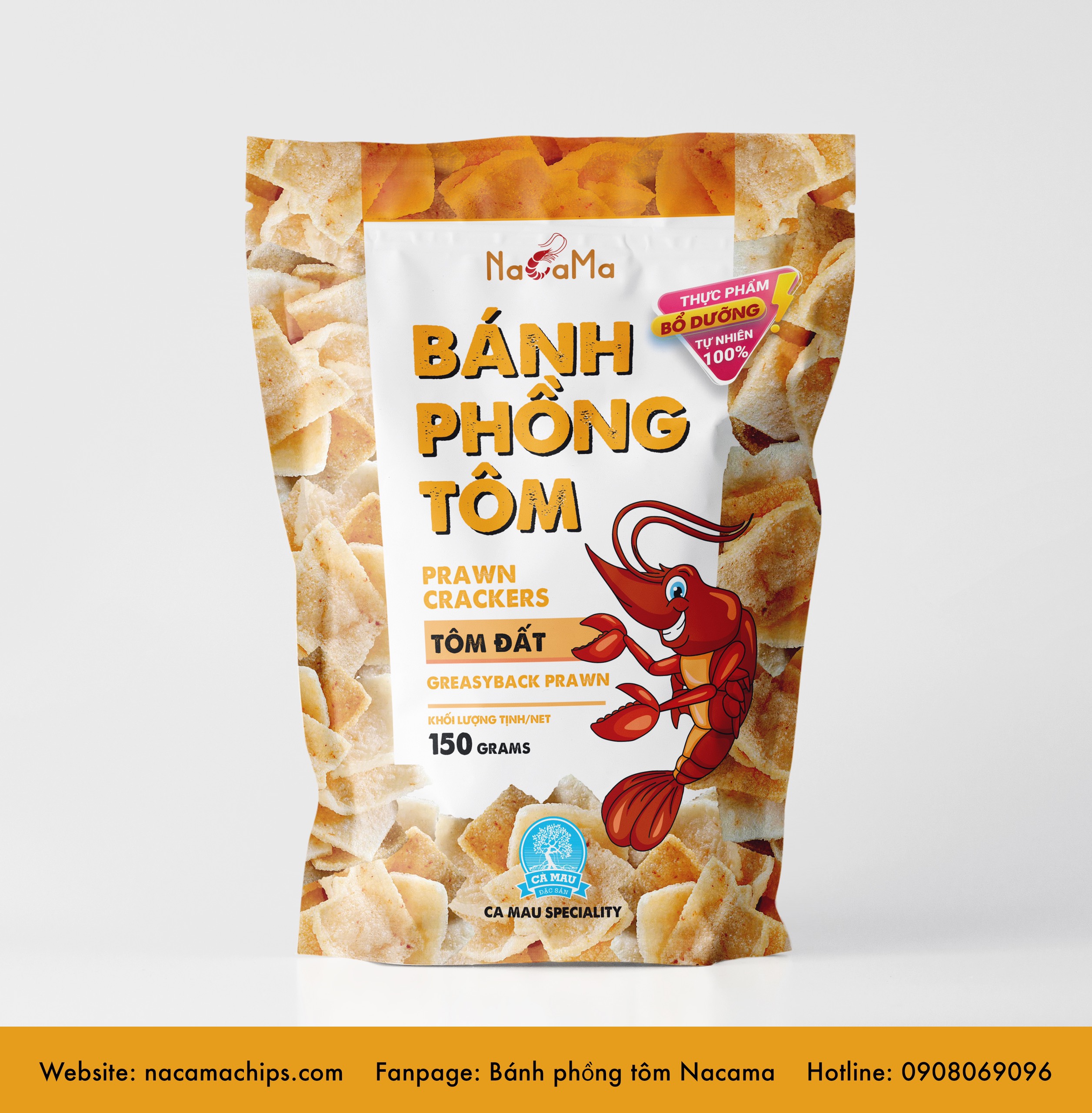 Bánh phồng tôm Cà Mau - NACAMA Tôm Đất túi 150g