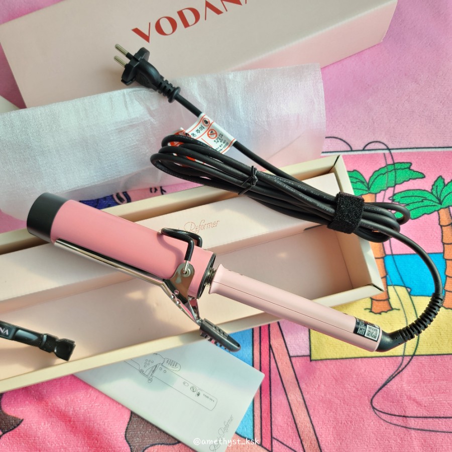 Hair Curling Machine VODANA Pink {Available} iron wave Korean