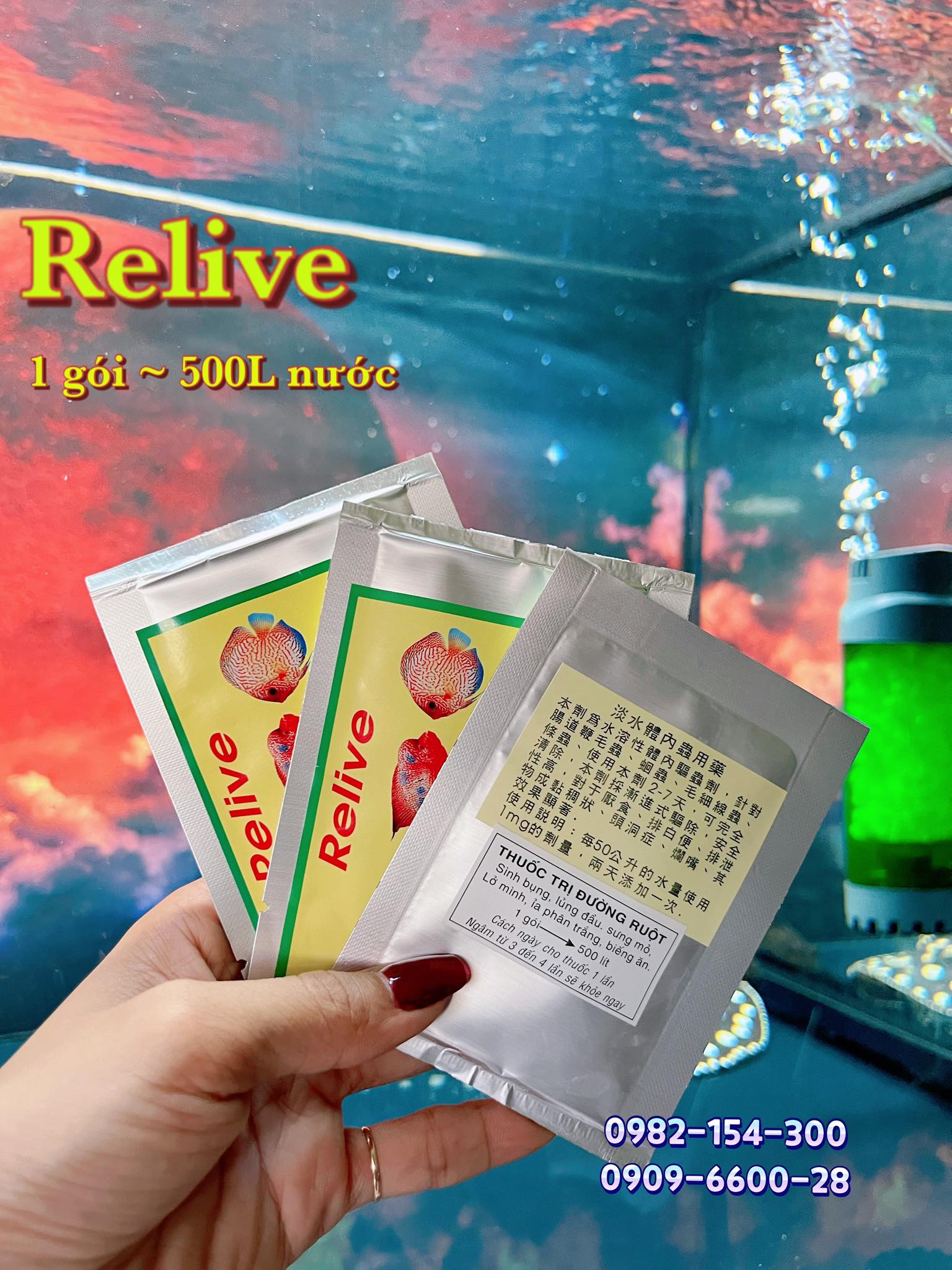 Bột Relive Xử Lý Sình Bụng Phân Trắng cho cá - Hàng Công Ty