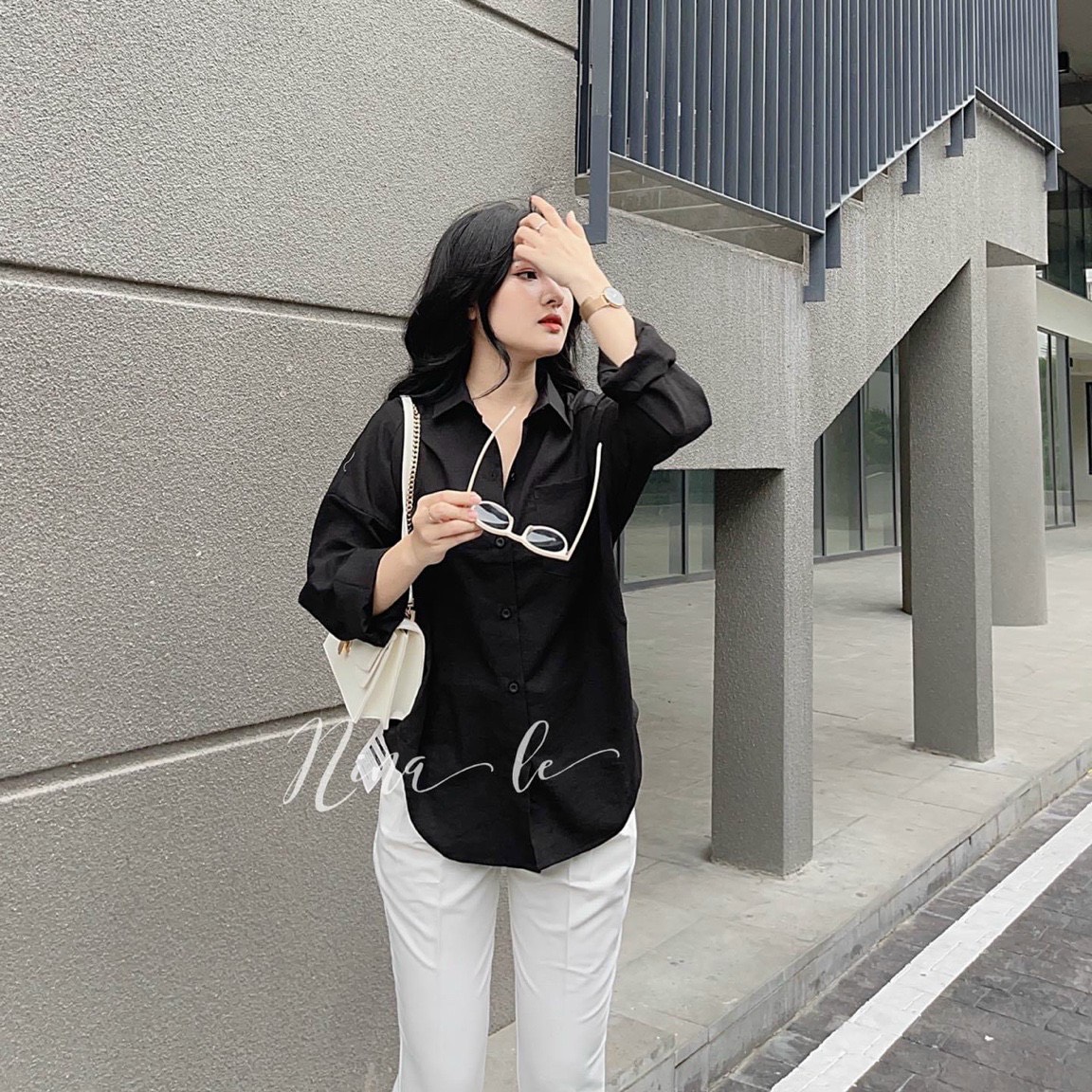 Áo sơ mi dài tay basic from rộng chất đũi hàng loại đẹp