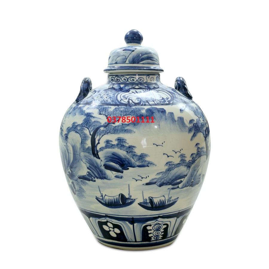 Vò sơn thủy men lam 10L