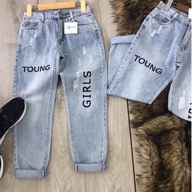 Quần jean nữ chất liệu đẹp baggy nogirls aqua jeans fashion aqua jeans
