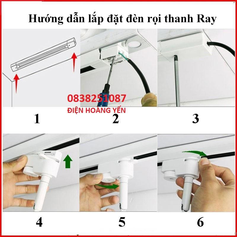 [HCM]Bộ 3 đèn RAY chiếu rọi led 12W 220v R12WD (Tặng kèm một thanh RAY dài 1M)