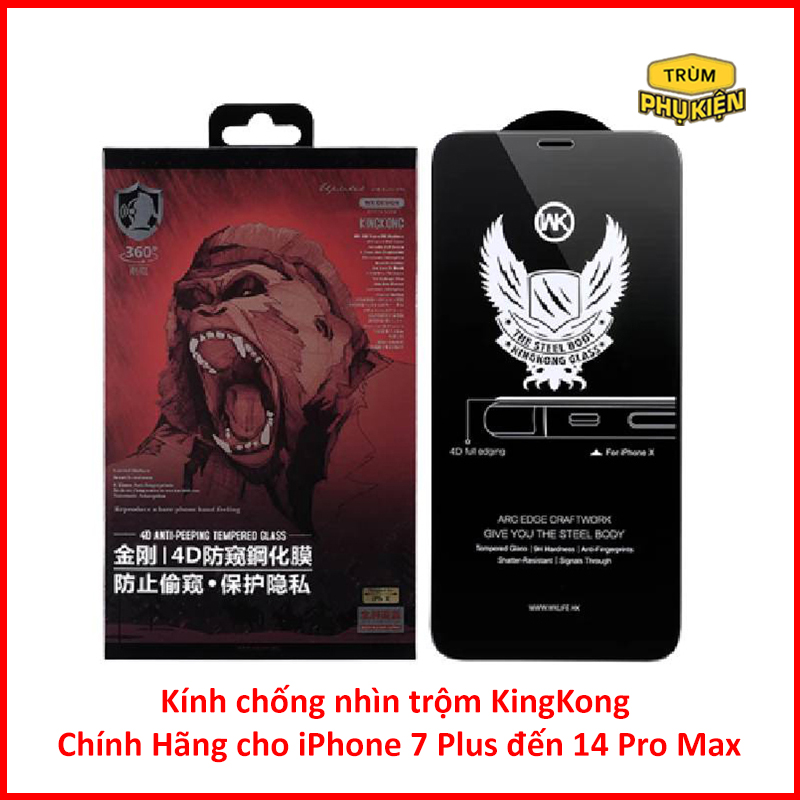 Kính cường lực chống nhìn trộm KingKong chính hãng iPhone 14 Pro Max 14 13
