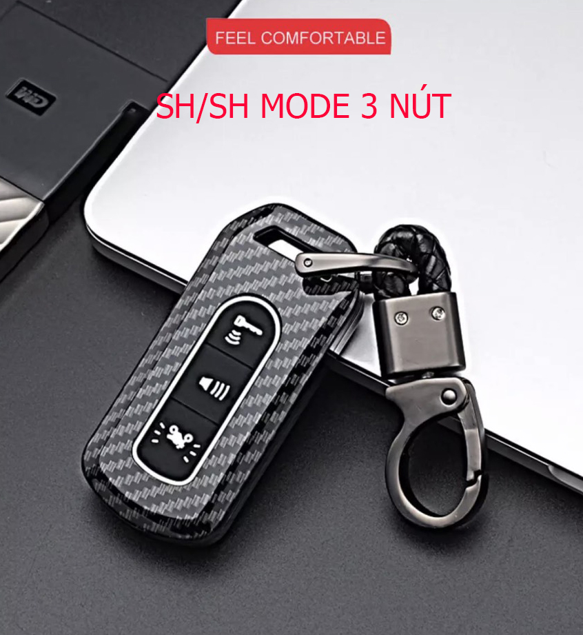 Bọc Chìa Khóa Smartkey SH, SH MODE Ốp Carbon 3 Nút Hon 14