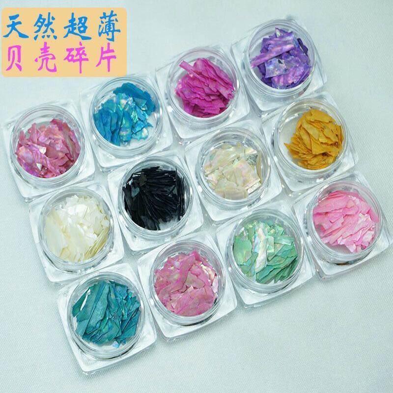Set khảm xà cừ vân gỗ 12 hũ dùng ẩn trang trí móng