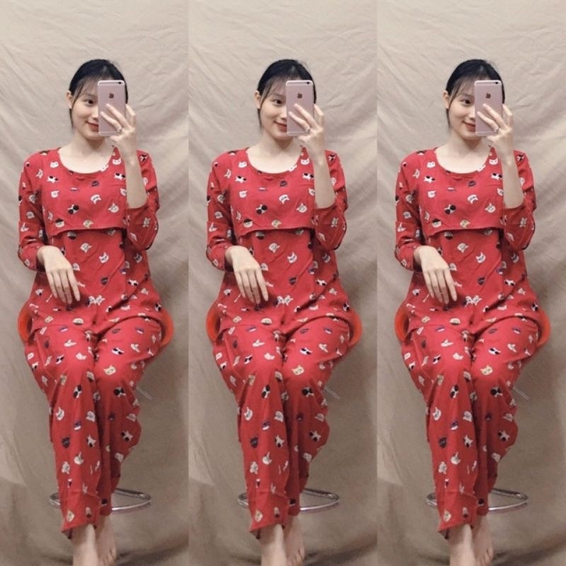 Bộ lanh lụa sau sinh mở nắp cho con b&uacute; 40-65kg (nhiều mẫu)