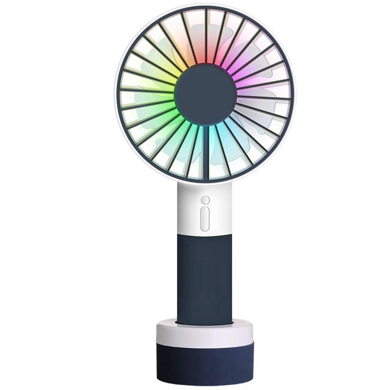 Mini Handheld Fan With Color Light,Sports Portable Personal